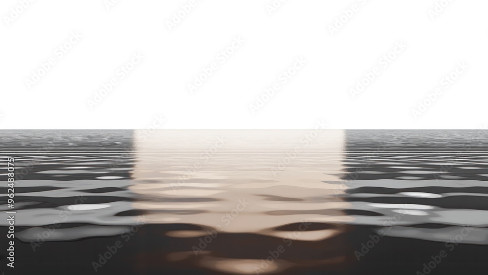 Poster the image is of a calm body of water with a dark line running through it