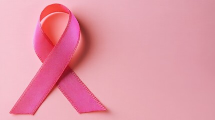 Pink Ribbon on a Light Pink Background