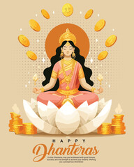 Happy dhanteras social media post template in the Hindi language