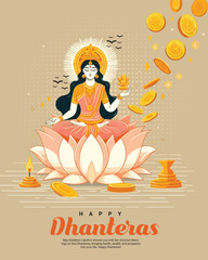 Happy dhanteras social media post template in the Hindi language