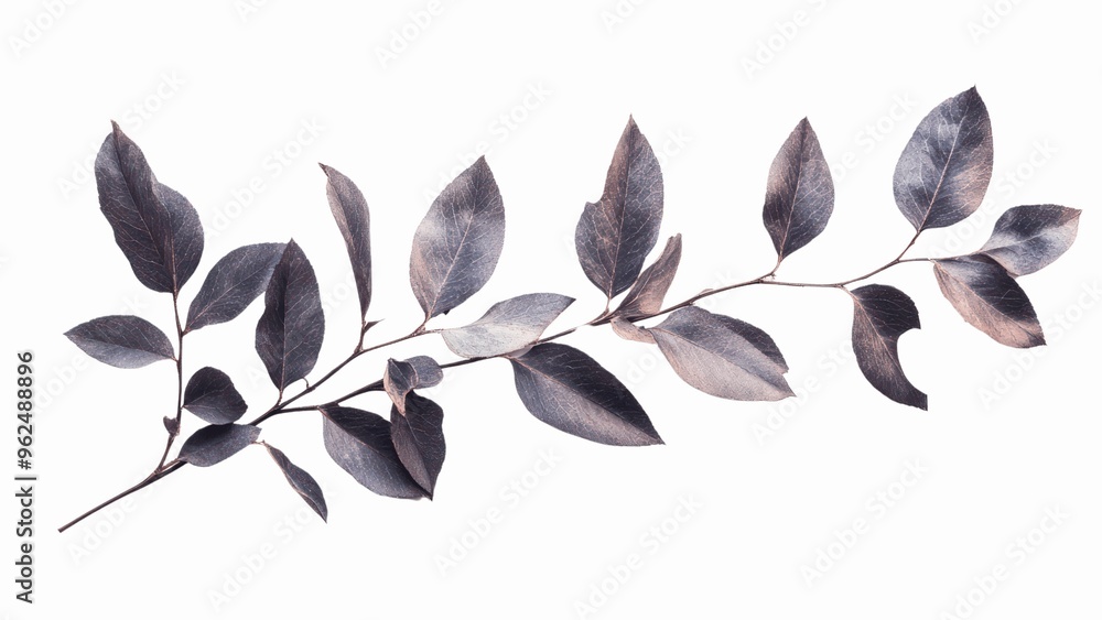 Poster a leafy branch with a few leaves on it