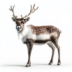 Fototapeta premium A deer stands in front of a white background