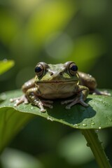 Naklejka premium frog, green, amphibian, animal