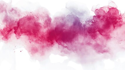Obraz premium A pink and purple cloud of smoke with a white background