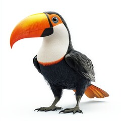 Fototapeta premium A colorful bird with a black and white body