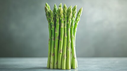 Fresh Green Asparagus Spears on Minimalist Surface - Vibrant Nature Concept