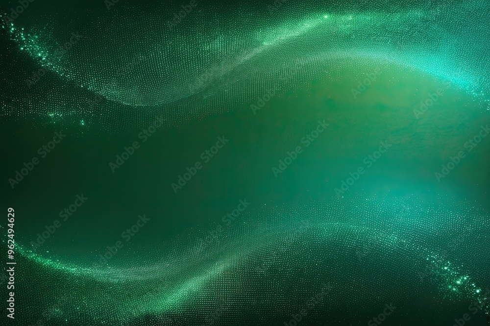 Poster emerald green gradient background with shimmering light and texture effects