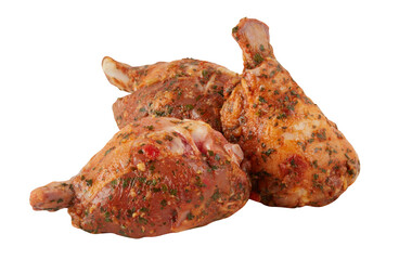 Rubber chicken drumsticks sprinkled with herbs
