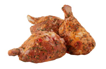 Rubber chicken drumsticks sprinkled with herbs