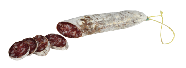Saucisson et salami cut into pieces