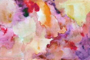 Pink-Yellow watercolor background texture