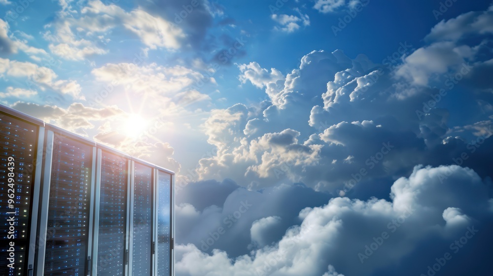 Poster cloud computing data servers in the sky