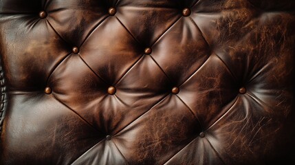 Naklejka premium A leather couch with a brown and gold color