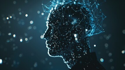 Obraz premium Digital Human with Network Connection