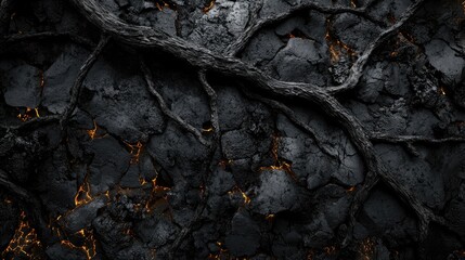 Fototapeta premium Close-up of glowing purple coals on a dark background photorealistic with intricate high-resolution details.