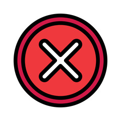 Cancel, Web, Device and App Flat Line Icon Set