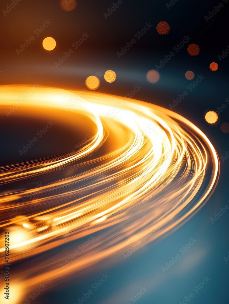 Aufkleber dynamic swirl of glowing light trails on a dark background, creating an energetic and vibrant visual