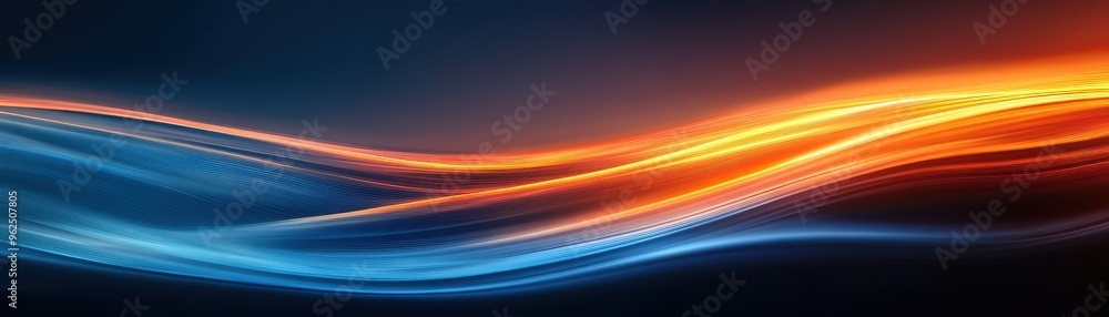 Aufkleber vibrant swirling light patterns in blue and orange hues, creating a dynamic and energetic visual eff