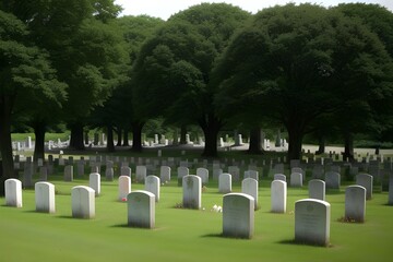 Naklejka premium Isolated Cemetery on White Background