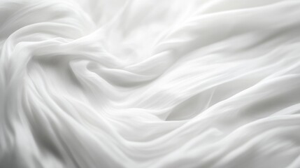 Fototapeta premium A gentle and abstract flow of soft white fabric creates a tranquil and serene atmosphere, inviting peaceful reflections