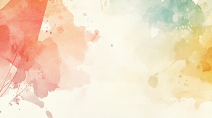 Obraz premium Abstract watercolor background with shades of red, orange, yellow, green and blue.