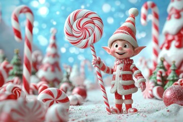 Christmas Elf in Candy Land.