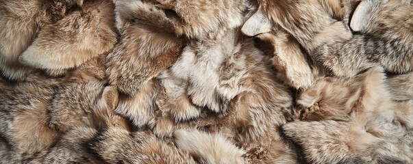 A collection of soft, luxurious fur textures in warm browns and creams, exuding a cozy feel.