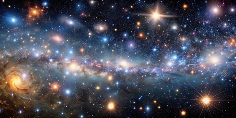 Fototapeta premium Vast expanse of the cosmos filled with countless stars, cosmos, stars, universe, space, astronomy, galaxy, celestial