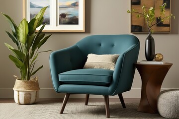 Naklejka premium Modern Side Chair for Cozy Comfort in Contemporary Home Decor