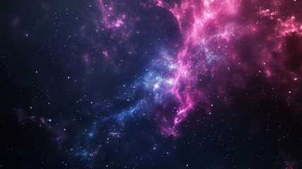 Fototapeta premium Cosmic Nebula with Pink and Blue Glowing Gas Clouds