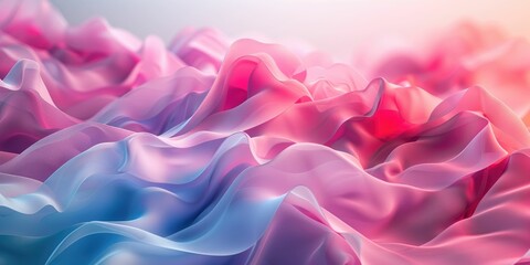 Obraz premium Abstract background with soft pink and blue wavy fabric.