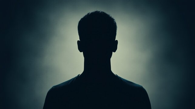 A shadowy outline of a unidentified person, anonymous and enigmatic. Obscured misterious identity. Noname, incognito. AI generated