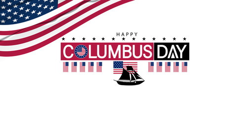 A joyful Columbus Day design for the USA, filled with bright colors and celebratory motifs reflecting the holiday spirit