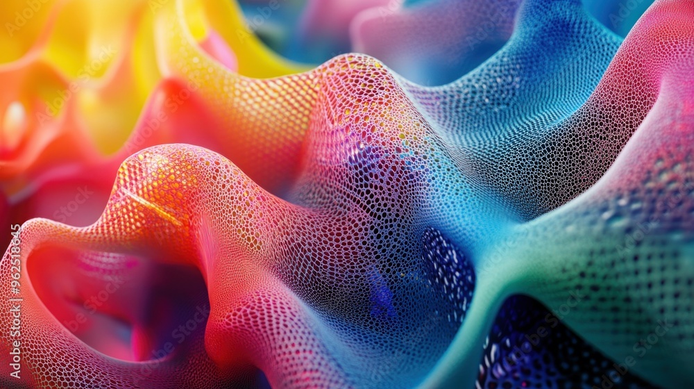 Poster abstract colorful net with rounded holes