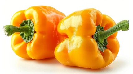 sweet yellow pepper, paprika, isolated on white background, clipping path, full depth of field 