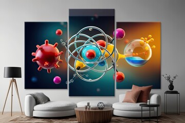 Innovative Three-Dimensional Atoms and Molecules Depicted on an Abstract Canvas