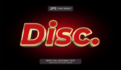 Disc editable text effect
