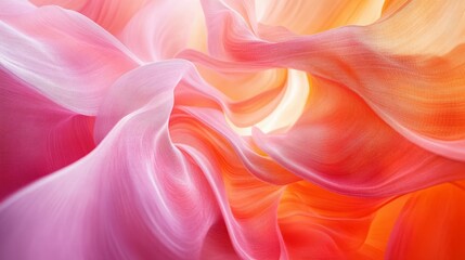 Fototapeta premium Abstract swirls of pink and orange create a vibrant and mesmerizing texture.