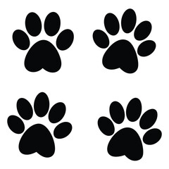 Fototapeta premium Animal Paw Silhouettes