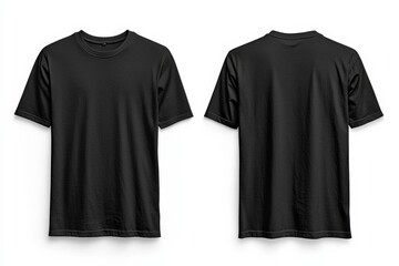 Naklejka premium Black Tshirt Mockup Front and Back Isolated created with Generative AI