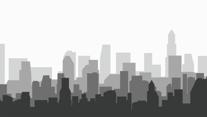 Fototapeta premium Landscape illustration of cityscape and skyline buildings