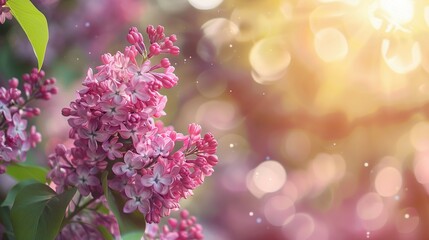 Abundant Copy Space Image: Gorgeous Lilac Bush in Bloom Outdoors