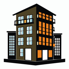 apartment vector on white background