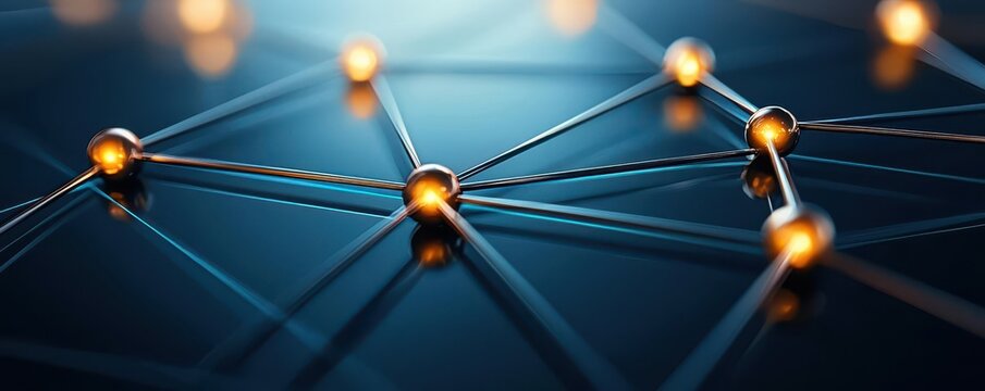 Correlation scatter plot, points forming clusters of relationships, 3D illustration