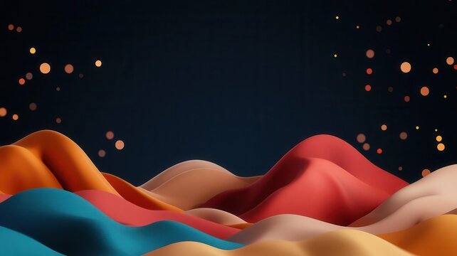 Dynamic data visualization, trendlines and scatter plots floating in a digital environment, 3D illustration