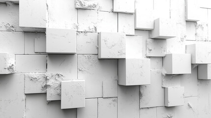 white digital pixel squares art, isolated png geometric overlay