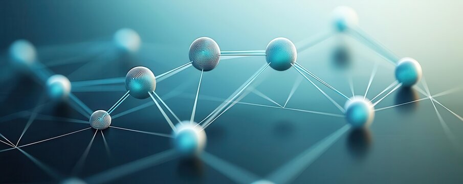 Correlation scatter plot, points forming clusters of relationships, 3D illustration