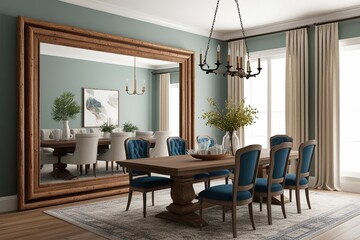 Fototapeta premium Rustic Classic Dining Room 3D Model for Stylish Home Decor