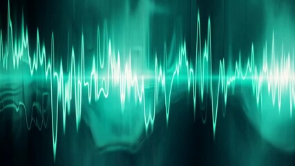 Emerald Echoes: A symphony of sound visualized in vibrant green waveforms, pulsing with energy and rhythm.  - Powered by Adobe