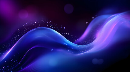 Obraz premium Abstract Blue and Purple Wave Background Animation with Glittering Particles